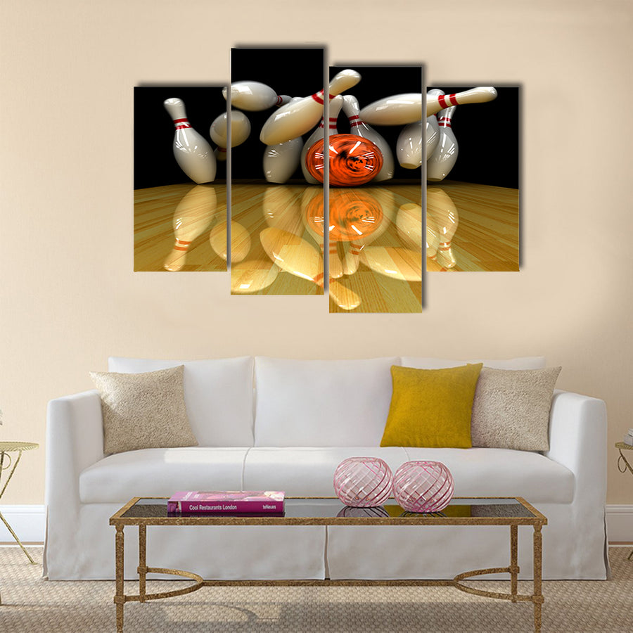 Orange ball does strike Multi panel canvas wall art