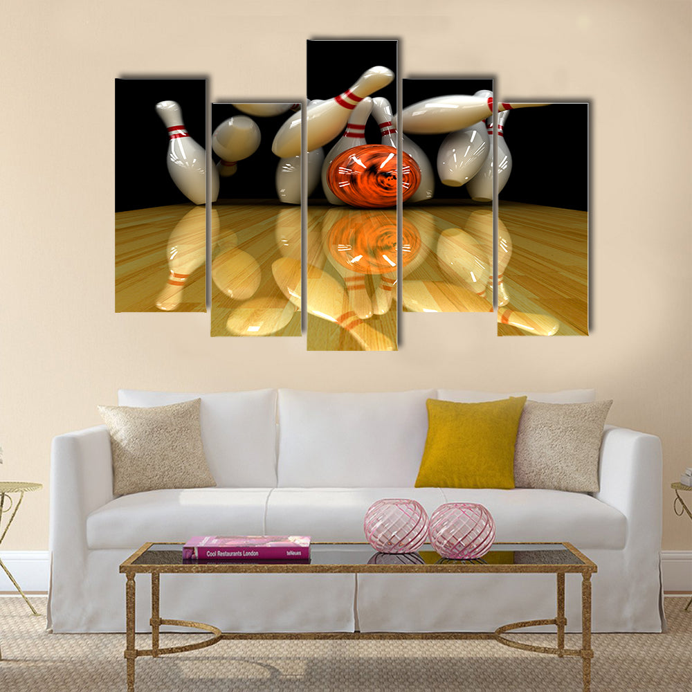 Orange ball does strike Multi panel canvas wall art
