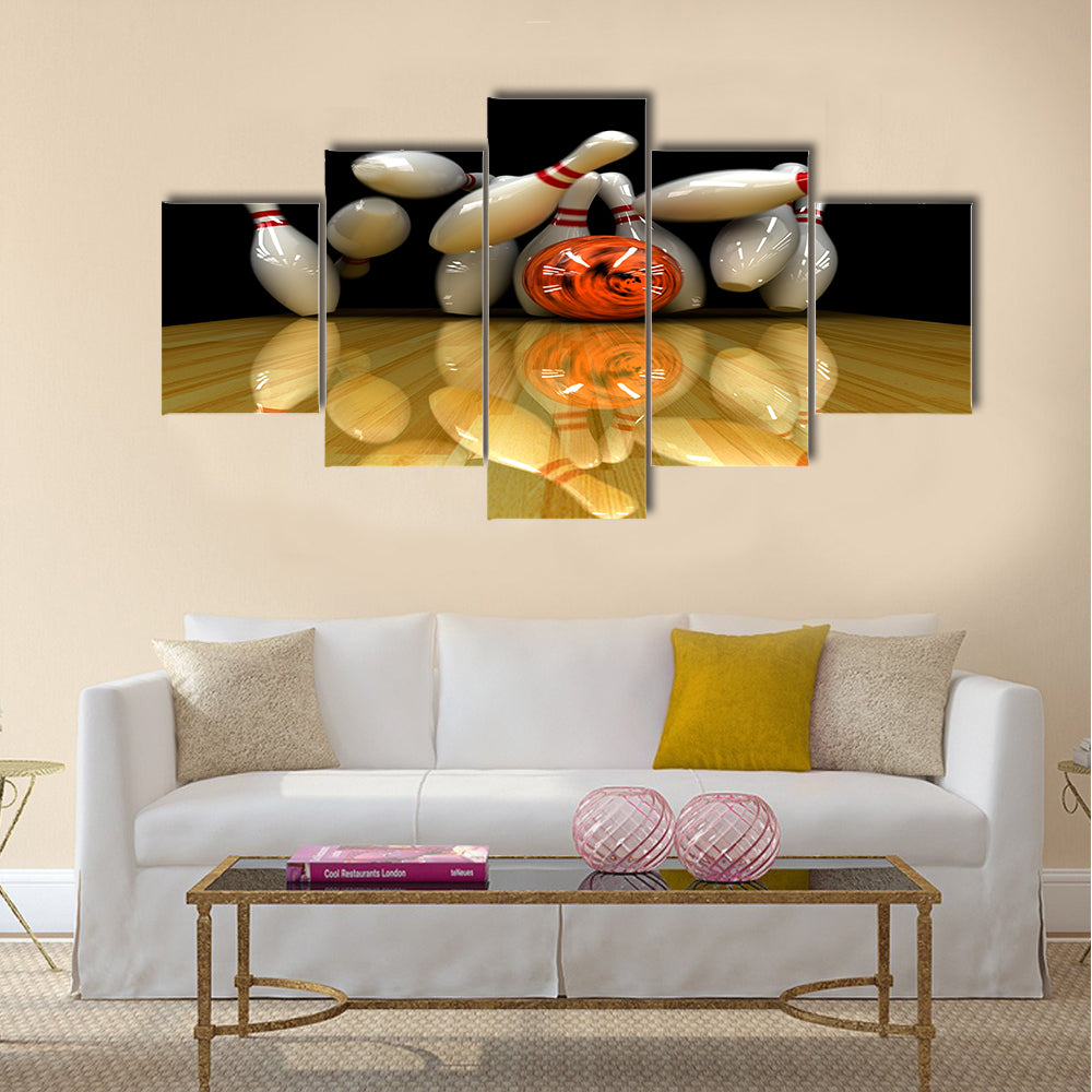 Orange ball does strike Multi panel canvas wall art