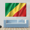 Congo realistic flag Multi panel canvas wall art