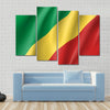 Congo realistic flag Multi panel canvas wall art