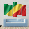 Congo realistic flag Multi panel canvas wall art