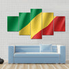 Congo realistic flag Multi panel canvas wall art