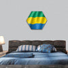 Gabon realistic flag hexagonal canvas wall art