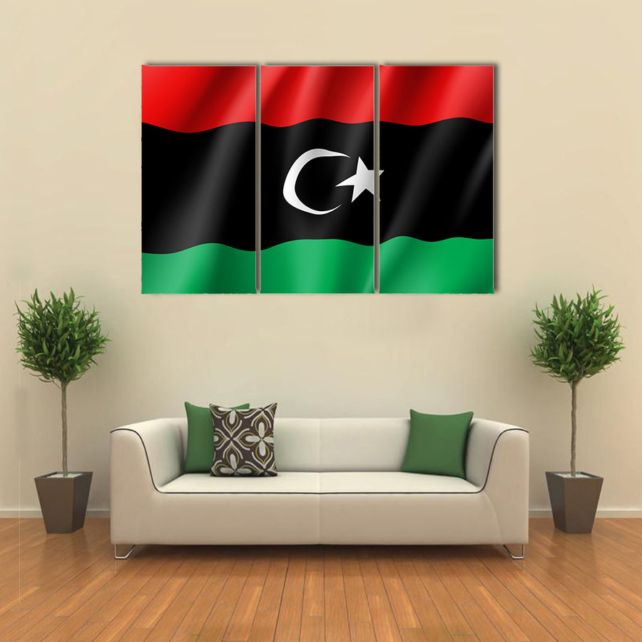 The Vector Illustration Of The Flag Of The Libya, Multi Panel Canvas Wall Art