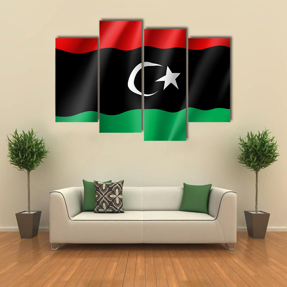 The Vector Illustration Of The Flag Of The Libya, Multi Panel Canvas Wall Art