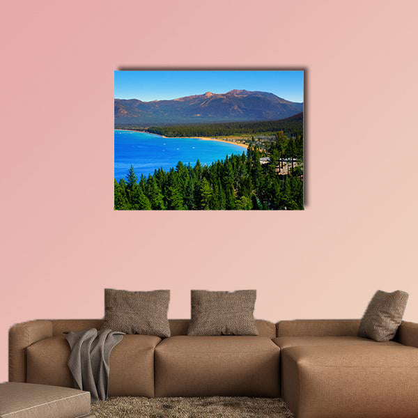  Lake Tahoe is a large freshwater lake in the Sierra Nevada Mountains multi panel canvas wall art