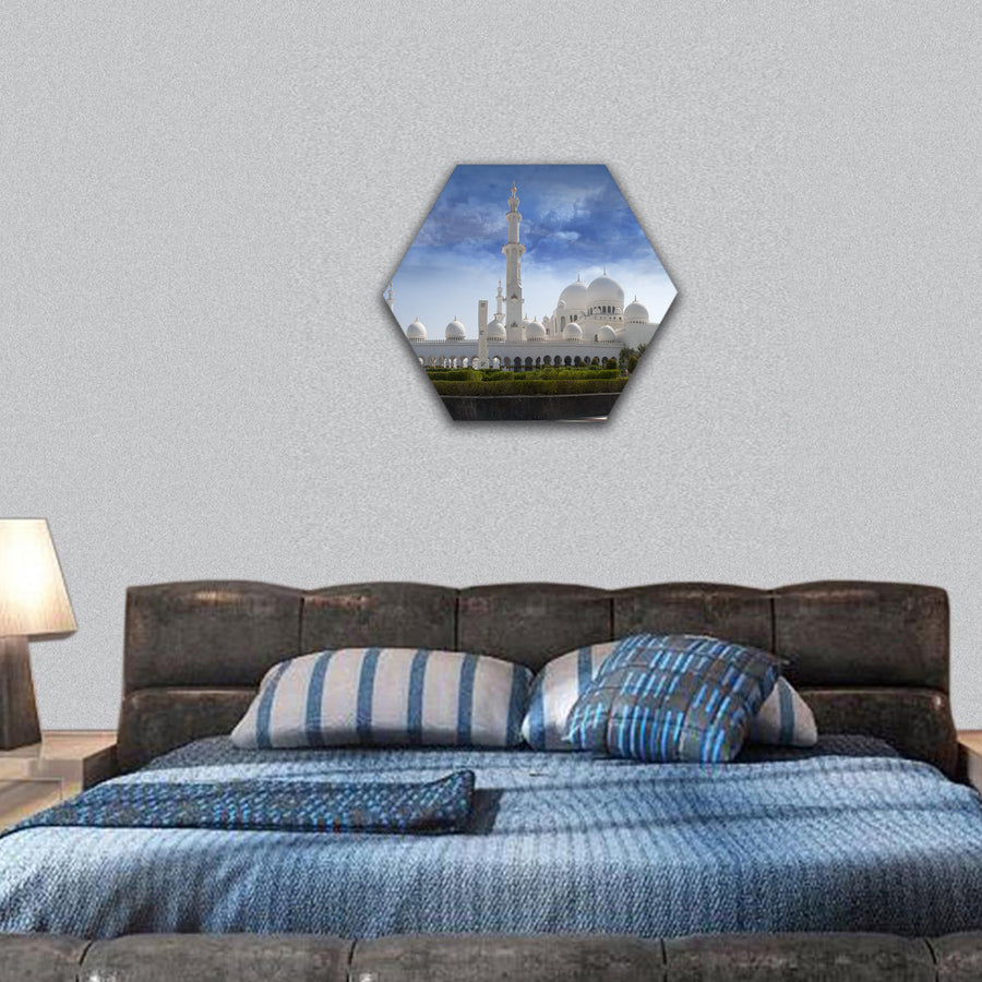 Sheikh zayed mosque hexagonal canvas wall art