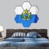 San Marino national flag  hexagonal canvas wall art