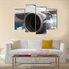 Turbine motor of an airplane multi panel canvas wall art