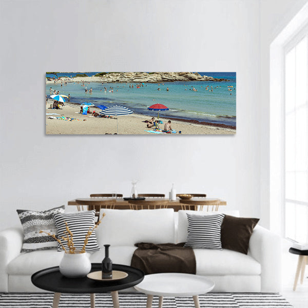 Seascape of Karidi Beach Vourvourou at Sithonia peninsula, Panoramic canvas Wall Art
