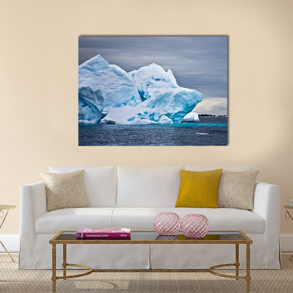 Huge iceberg in Antarctica, dark sky multi panel canvas wall art