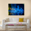 Colorful music fountains in the late evening multi panel canvas wall art