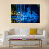 Colorful music fountains in the late evening multi panel canvas wall art