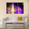 Colorful music fountains in the late evening multi panel canvas wall art