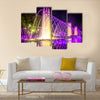 Colorful music fountains in the late evening multi panel canvas wall art