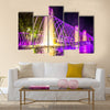 Colorful music fountains in the late evening multi panel canvas wall art