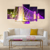 Colorful music fountains in the late evening multi panel canvas wall art