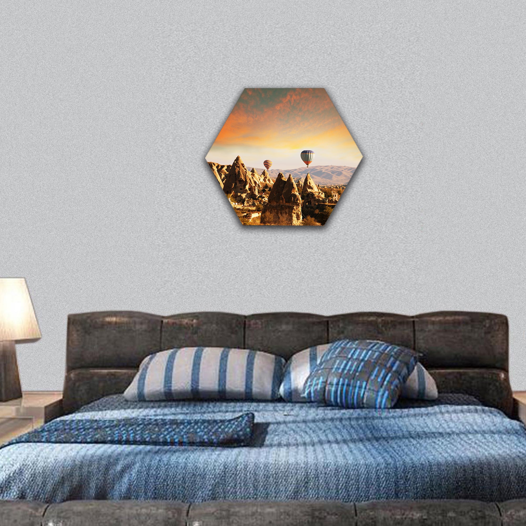 Cappadocia in Turkey hexagonal canvas wall art