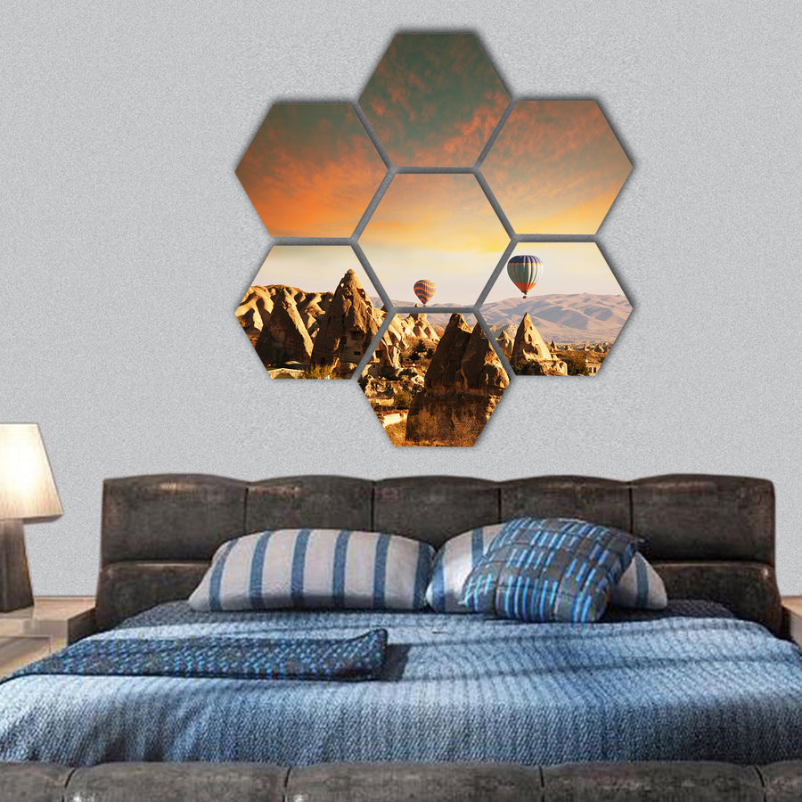 Cappadocia in Turkey hexagonal canvas wall art