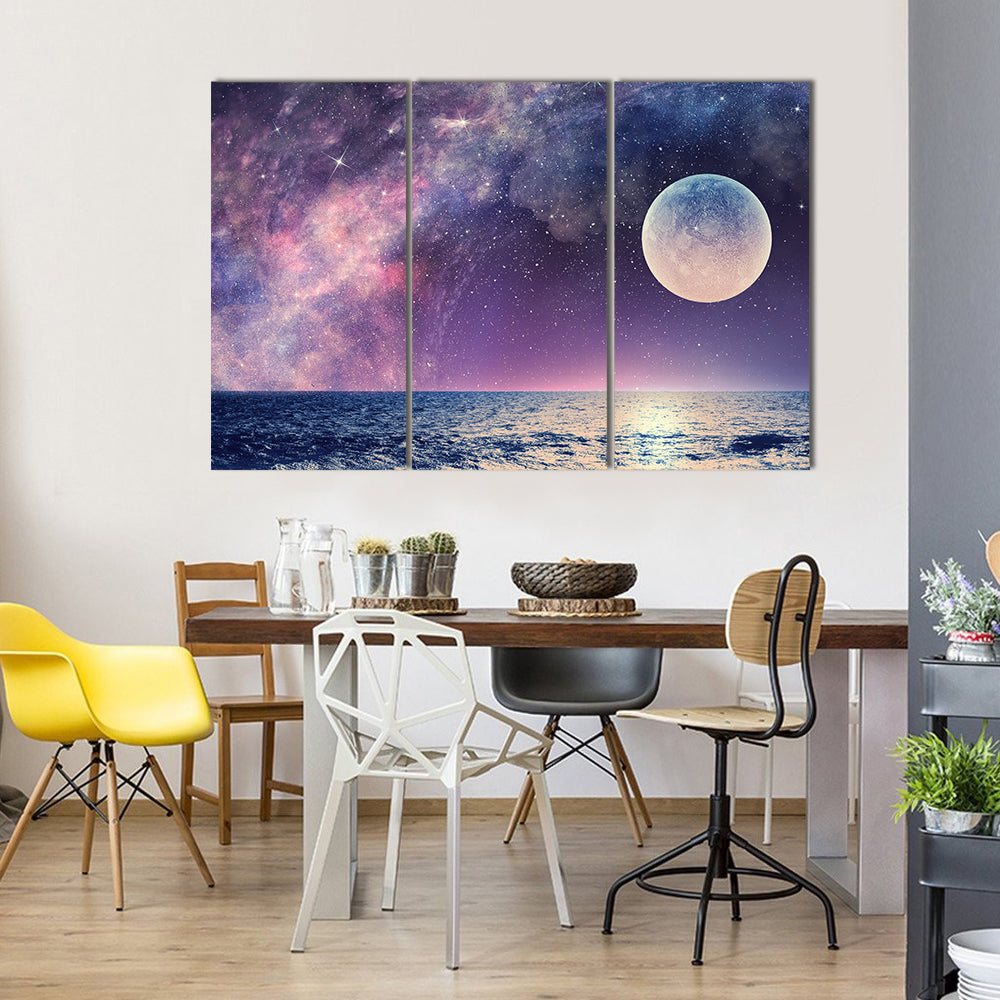 Starry Sky And Twilight Multi Panel Canvas Wall Art