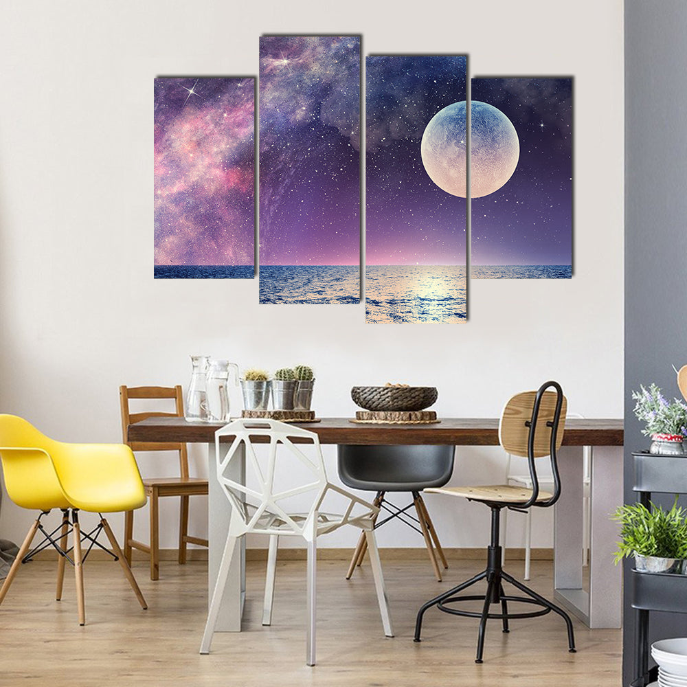 Starry Sky And Twilight Multi Panel Canvas Wall Art