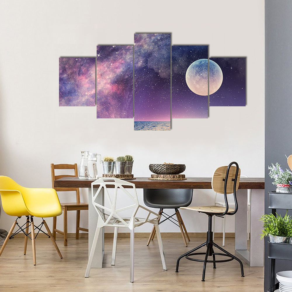 Starry Sky And Twilight Multi Panel Canvas Wall Art