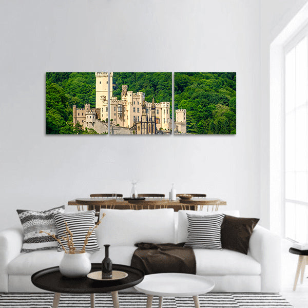 Stolzenfels Castle at Rhine Valley near Koblenz, Germany Panoramic canvas Wall Art