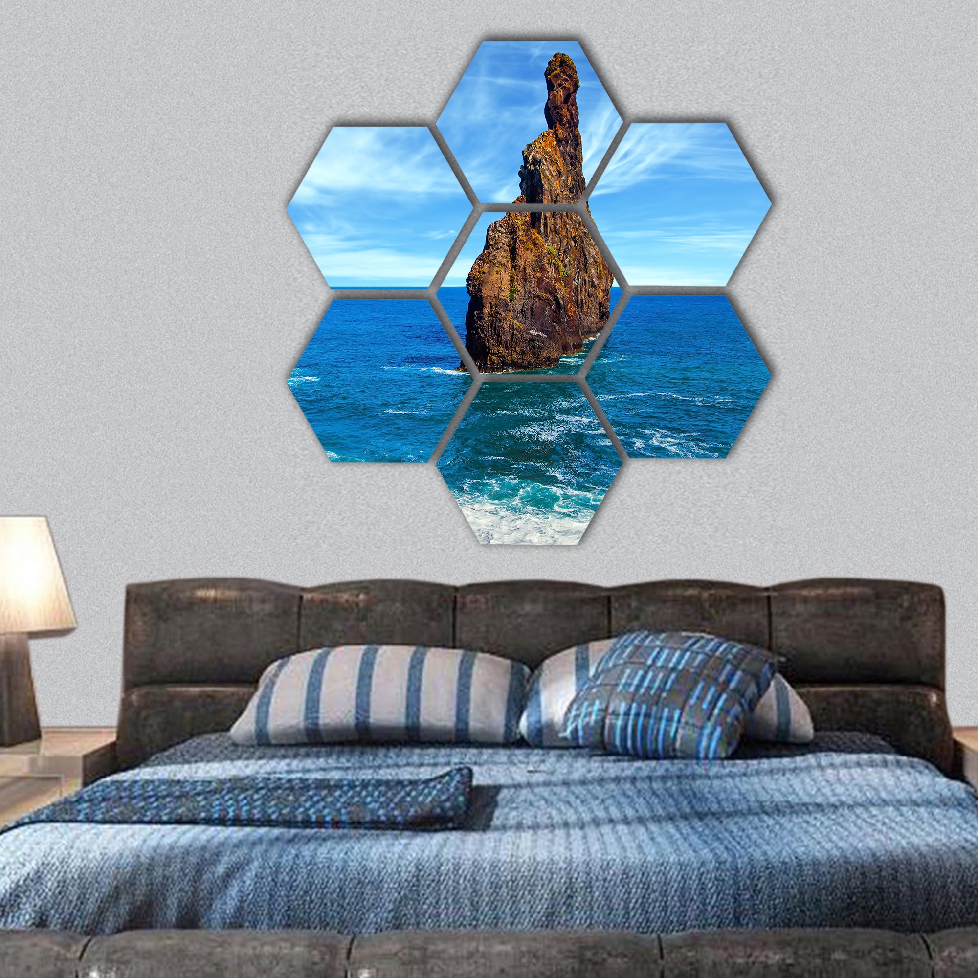 fabulous island of Madeira in the Atlantic Ocean hexagonal canvas wall art