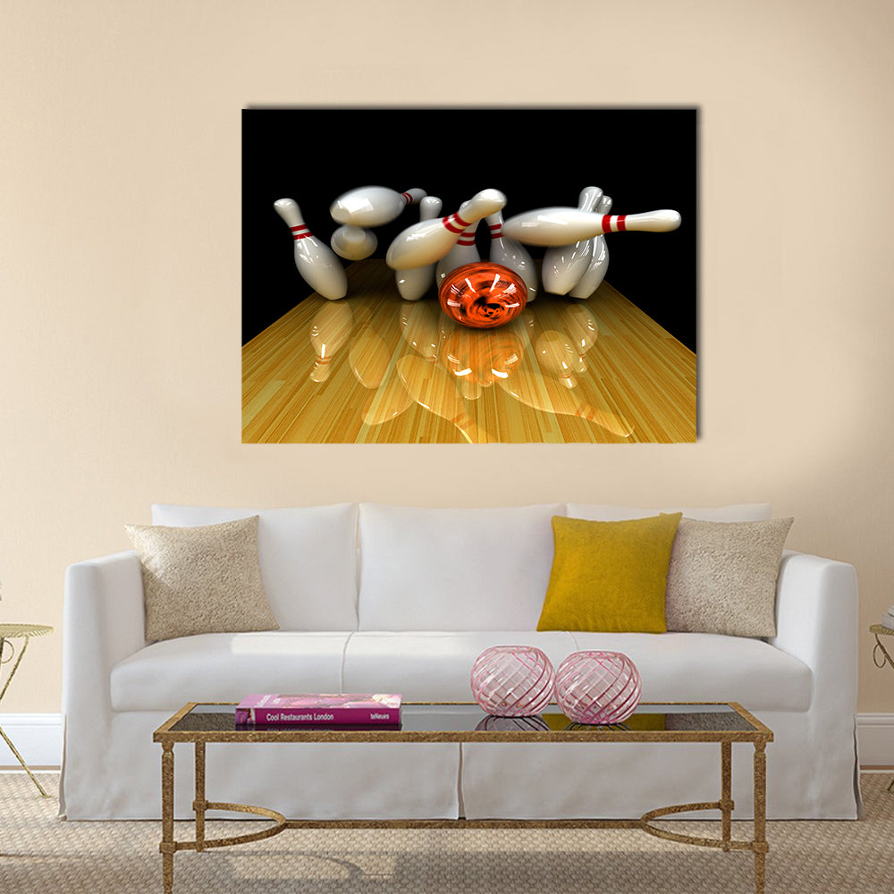 Amazing Orange ball does strike Multi panel canvas wall art