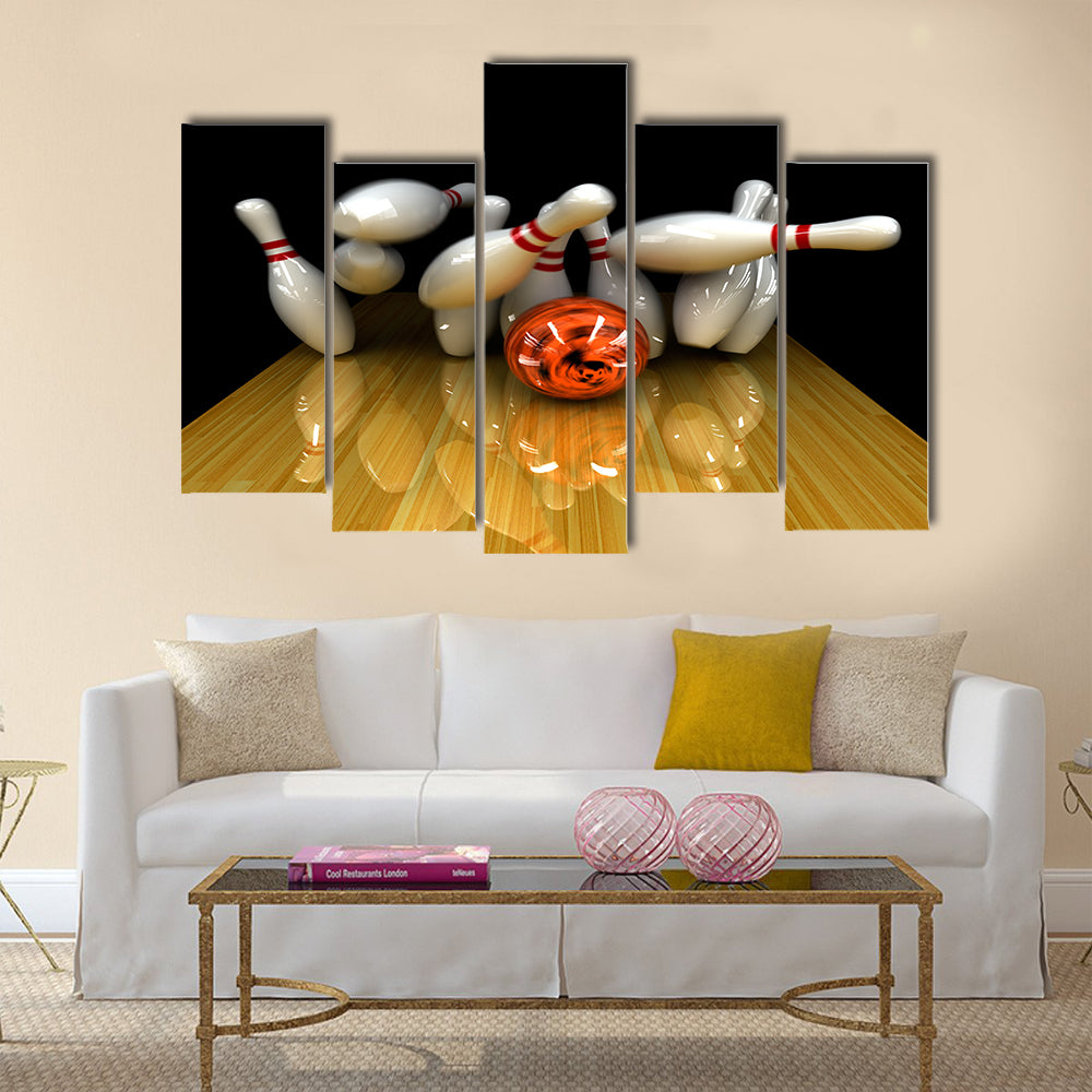 Amazing Orange ball does strike Multi panel canvas wall art