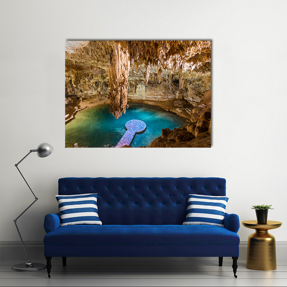 A Cool View Of Cenote Suytun In Mexico, Multi Panel Canvas Wall Art
