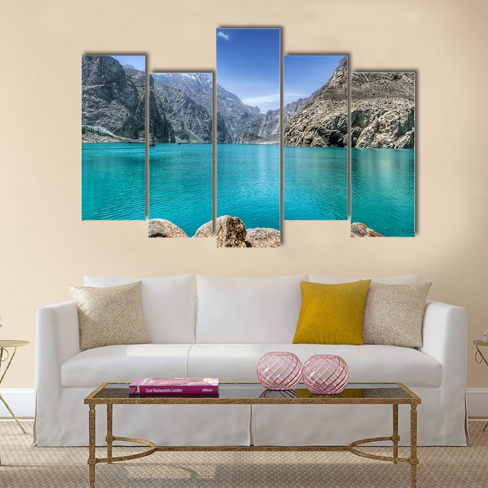 Beautiful Attabad Lake in Pakistan multi panel canvas wall art