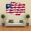 The Realistic Flag Of The Liberia, Multi Panel Canvas Wall Art