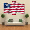 The Realistic Flag Of The Liberia, Multi Panel Canvas Wall Art