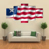 The Realistic Flag Of The Liberia, Multi Panel Canvas Wall Art