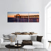 Manhattan Beach Pier at sunset, Los Angeles, California Panoramic canvas Wall Art