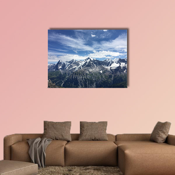 Panorama view of Bernese Alps from Schilthorn multi panel canvas wall art