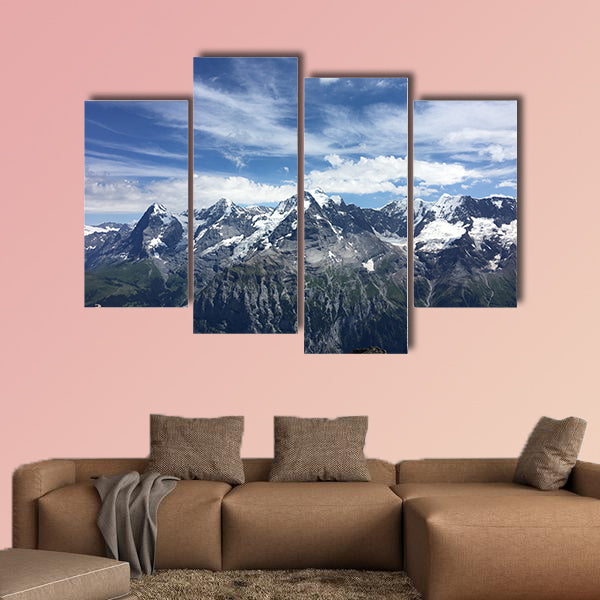 Panorama view of Bernese Alps from Schilthorn multi panel canvas wall art