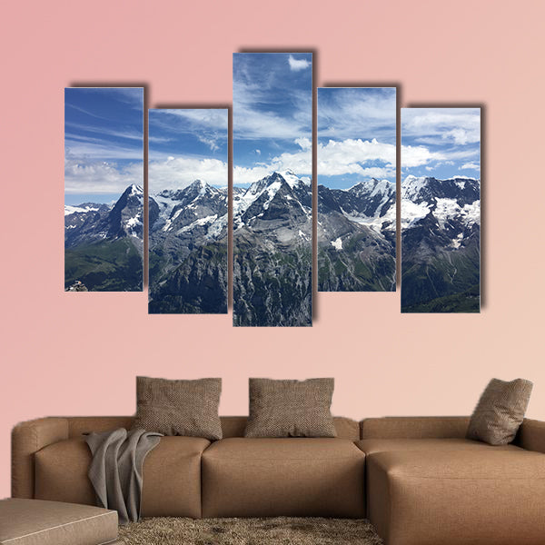 Panorama view of Bernese Alps from Schilthorn multi panel canvas wall art