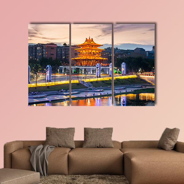 Xiaoyao Tower in Guilin, China multi panel canvas wall art