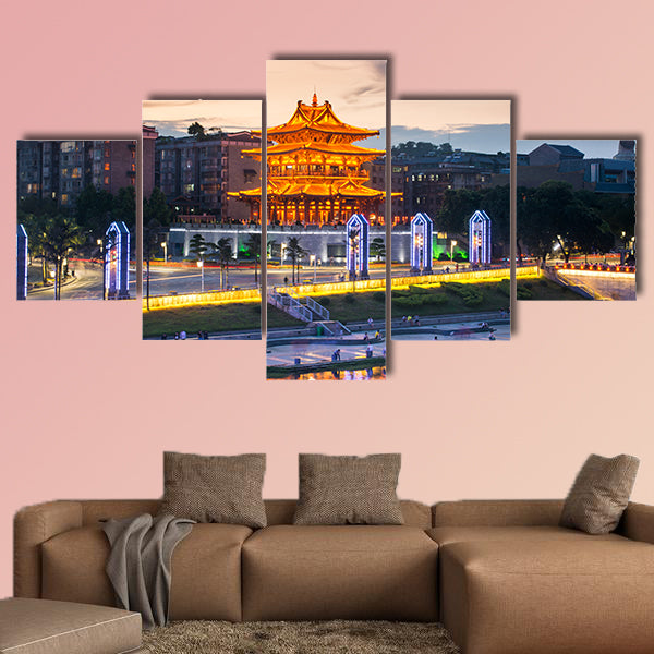 Xiaoyao Tower in Guilin, China multi panel canvas wall art