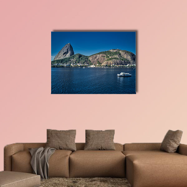 Backlit footage of Sugar Loaf Mountain, Rio de Janeiro multi panel canvas wall art