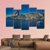 Backlit footage of Sugar Loaf Mountain, Rio de Janeiro multi panel canvas wall art