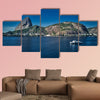 Backlit footage of Sugar Loaf Mountain, Rio de Janeiro multi panel canvas wall art