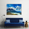 View Of The Strong Winds And drives Of The Shore At The Azure Lake is Driving The Clouds In The Chile, Multi Panel Canvas Wall Art