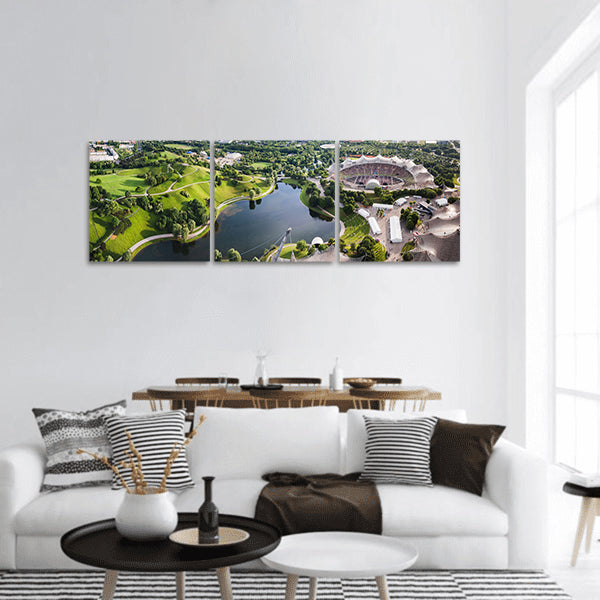 Stadium of the Olympiapark in Munich, Germany Panoramic canvas Wall Art