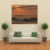 Beautiful sunset at cabo ledo beach Angola With waves Dramatic sky Multi panel canvas Wall art