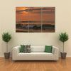 Beautiful sunset at cabo ledo beach Angola With waves Dramatic sky Multi panel canvas Wall art