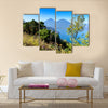 Panorama view of the lake Atitlan and volcanos in the highlands of Guatemala Multi panel canvas wall art